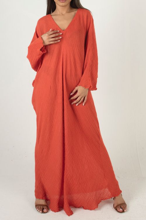 Egitto Linen Orange Dress