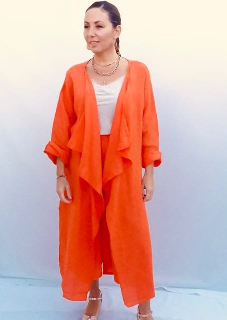 Linen Jacket With Pant